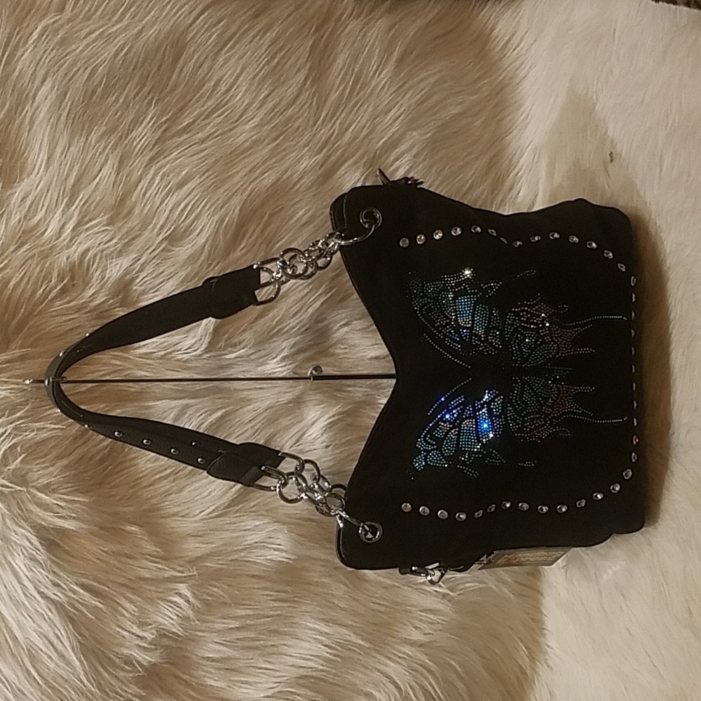 IRIDESCENT BUTTERFLY DESIGN SHOULDER BAG